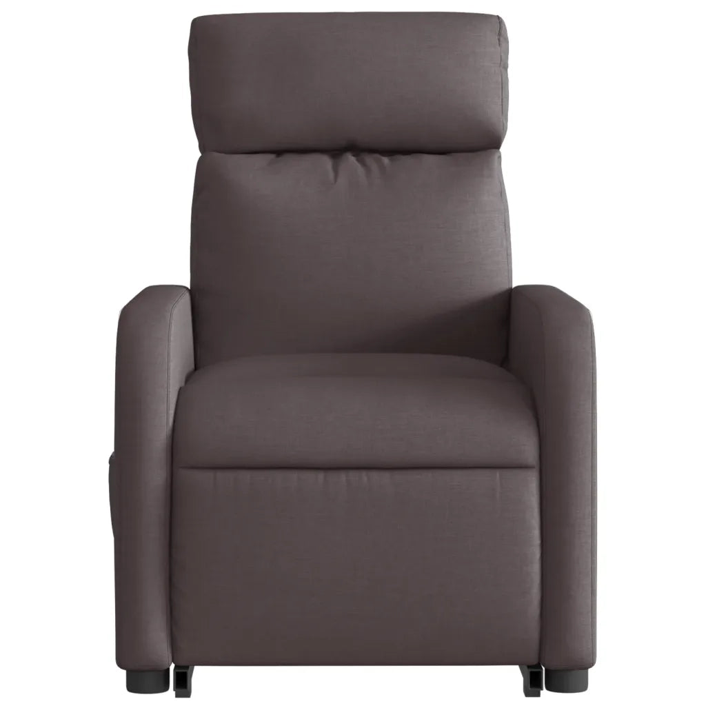 Poltrona Alzapersona Reclinabile Marrone Scuro in Tessuto 3206704