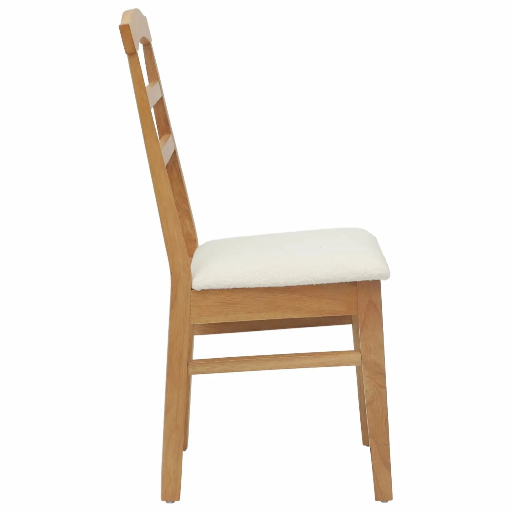 Sedia da pranzo 2 pcs Naturale e chiaro Legno di gomma solido