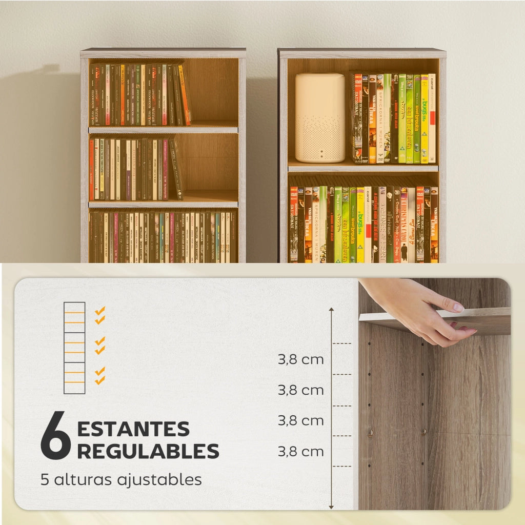 Libreria per CD DVD ¨C Xylo ¨C legno naturale, 260 CD, 33x24x140 cm