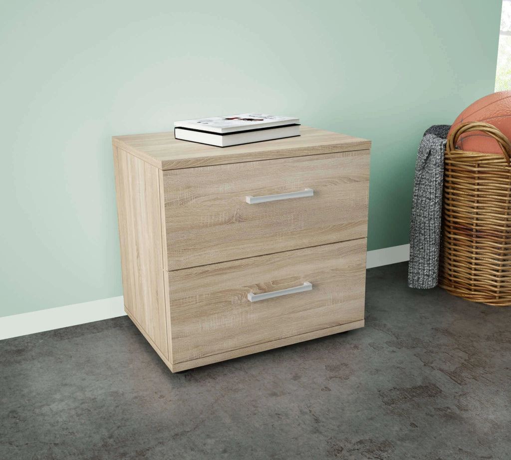 Comodino 2 cassetti Moderno in Legno Composito cm 44 4x33x40 - SPIKE