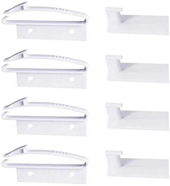 Sicurezza per le ante 4 pezzi - Blocco di sicurezza per mobili - Blocco di sicurezza invisibile - Ante di sicurezza - Facile da installare - Bianco plastico 82 x 36,5 mm - Blocco di sicurezza per bambini