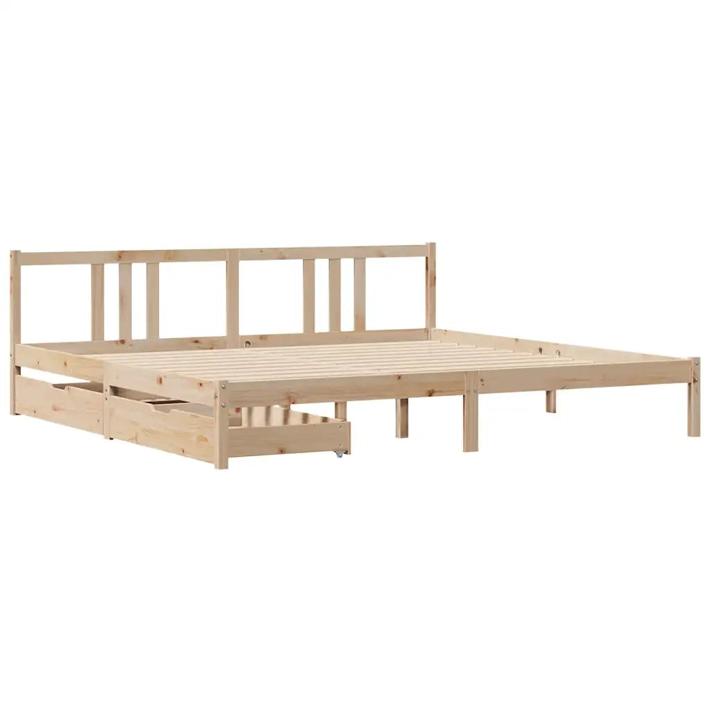Letto senza Materasso 200x200 cm in Legno Massello di Pino 3301644