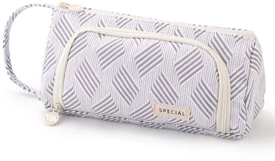 Etui per ragazze, etui per penne, grande capacità per adolescenti, etui per scuola e ufficio (grigio diamante)