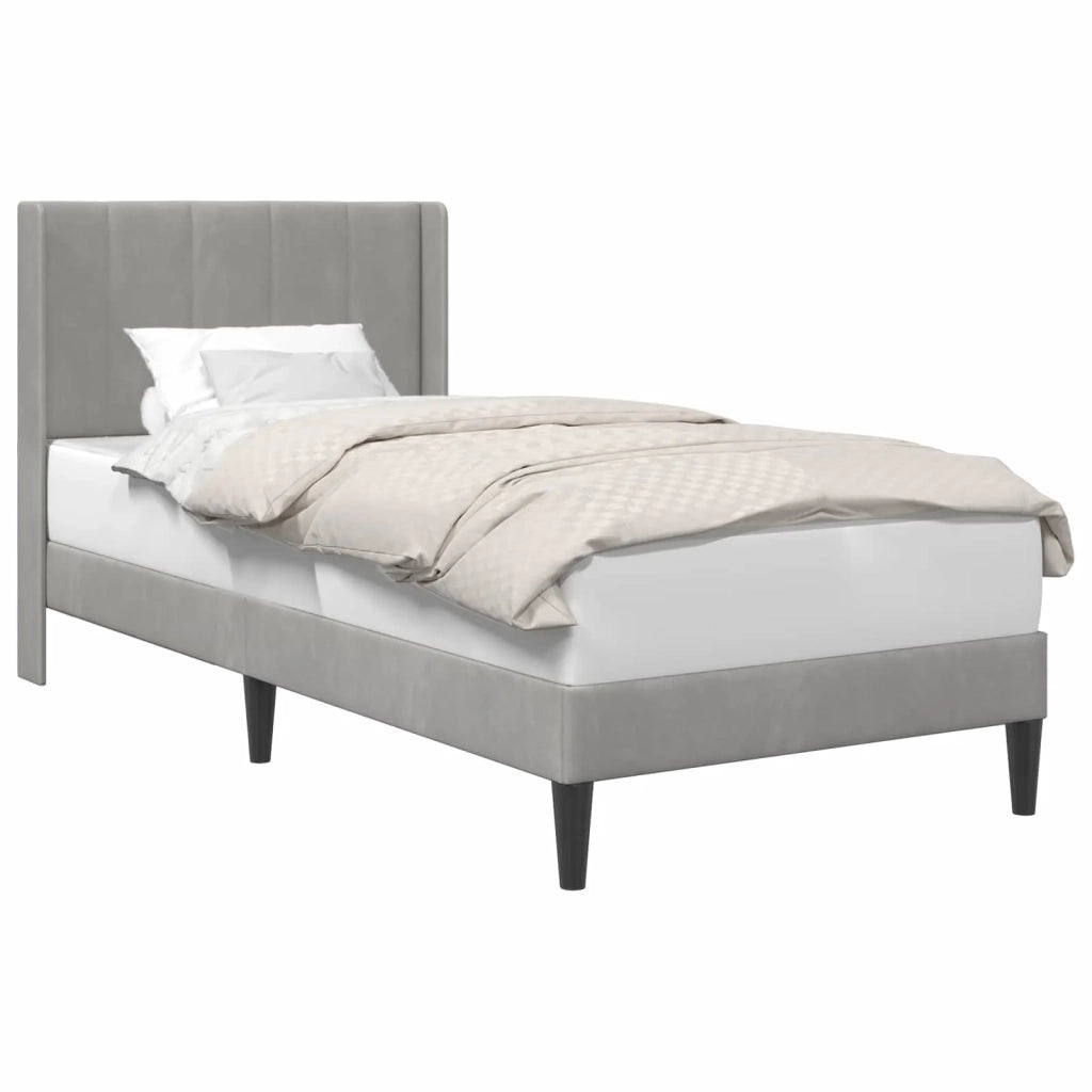 Struttura del letto Grigio Chiaro 80 x 200 cm Velluto