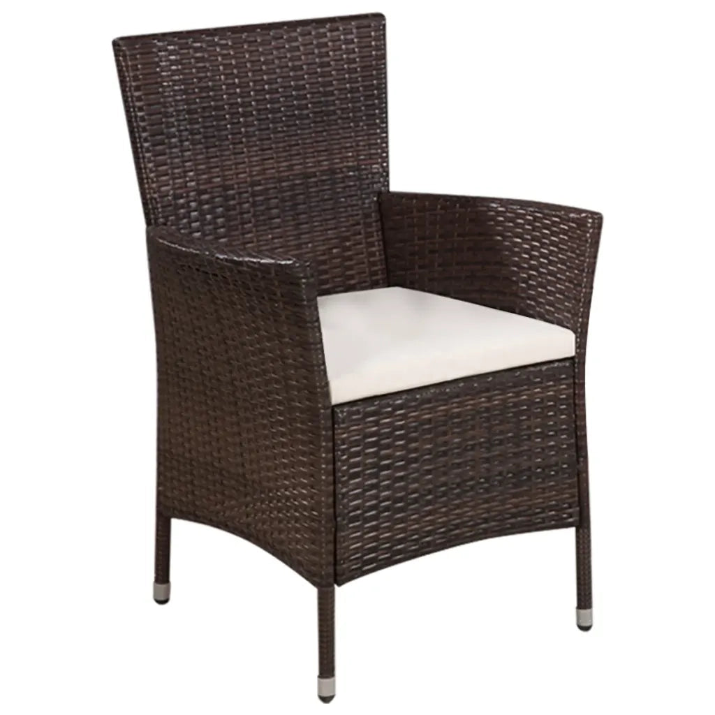 Set da Bistro 3 pz in Polyrattan Marrone 44093