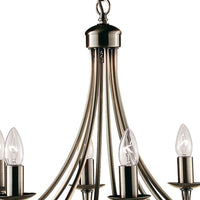 Lampadario Industrial-Nordico Maypole Acciaio Ottone 8 Luci E14
