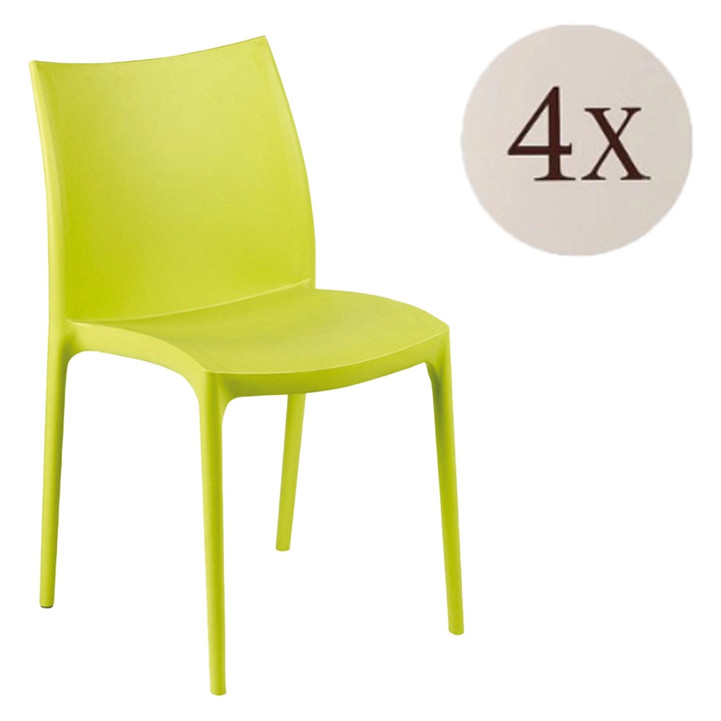 Grover, Sedia da Esterno 4 Sedie Made in Italy, Verde