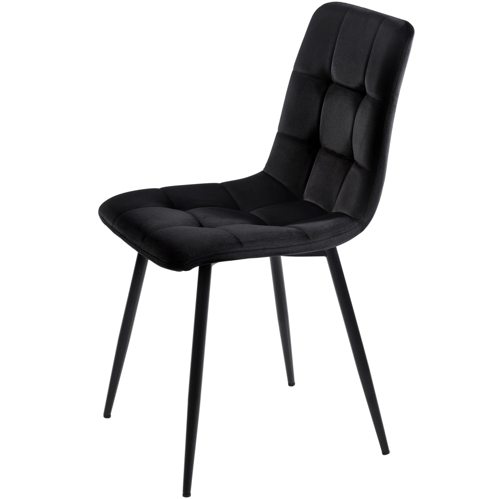 SEDIA DA PRANZO Set da 4 pezzi 44x41x86 cm Velluto Nero