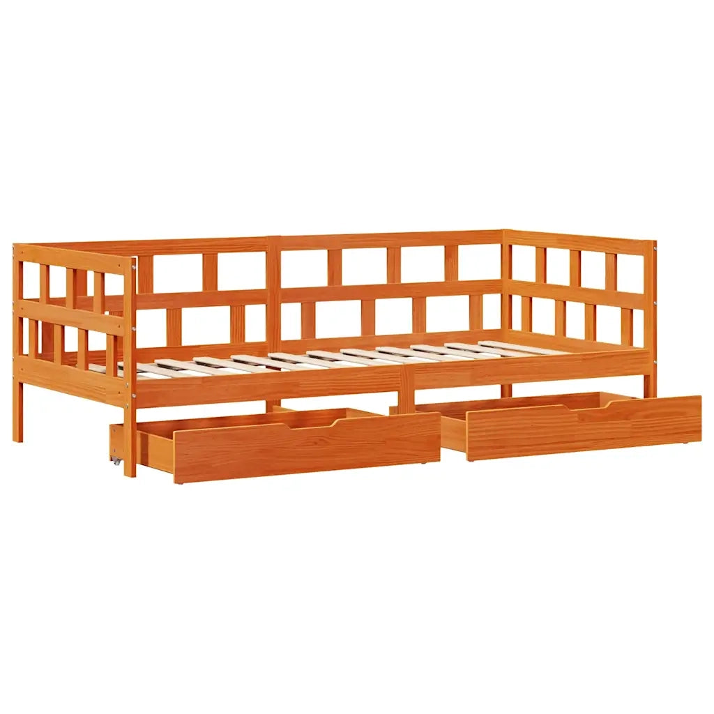 Divano letto | Sof¨¤ letto | Letto singolo con Cassetti senza Materasso 90x200 cm Legno