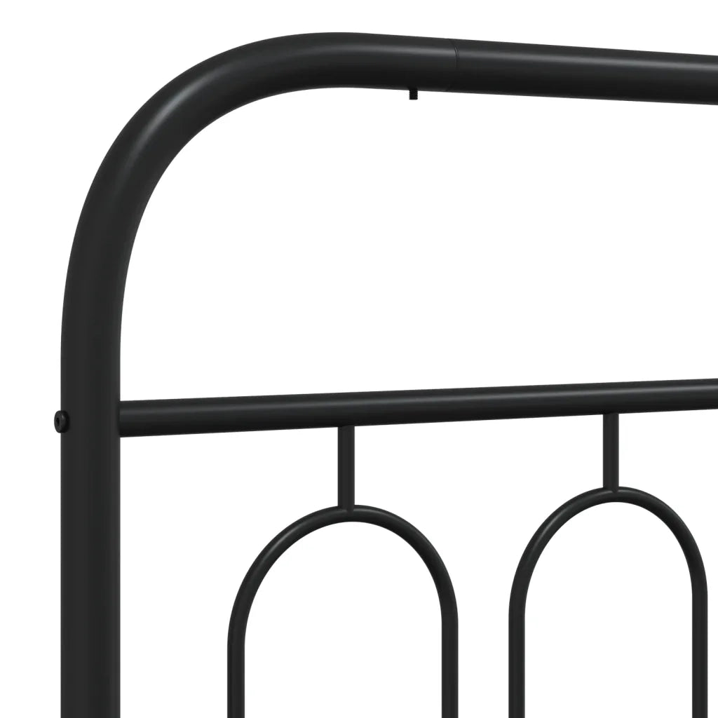 vidaXL Giroletto con Testiera in Metallo Nero 100x190 cm