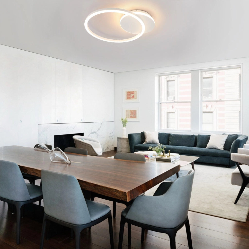ZMH Lampada da soffitto plafoniera LED moderna 24W design 3000K per soggiorno cucina