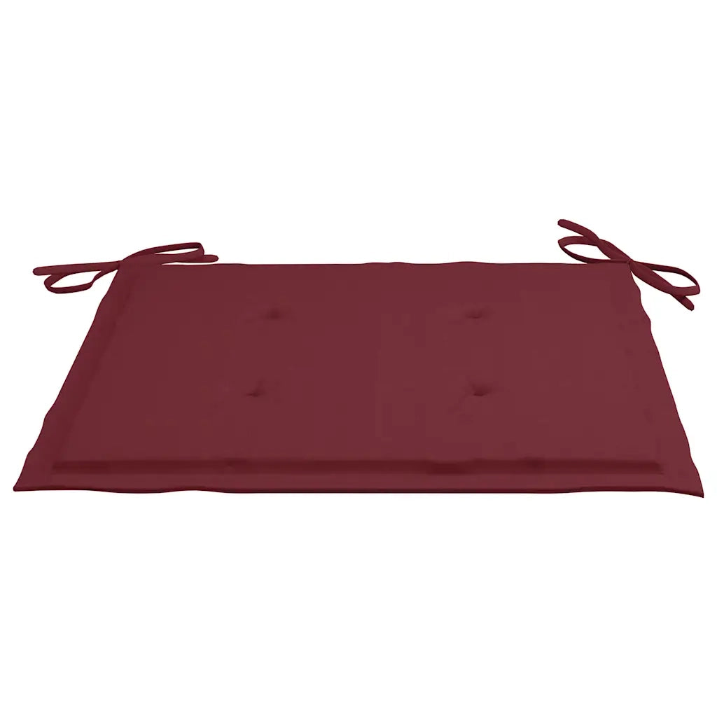 Sedie da Giardino 2 pz con Cuscini Rosso Vino Massello di Teak 3063261