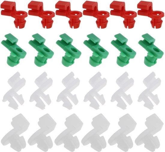 Clip per serratura universale - 24 pezzi - Clip di fissaggio in plastica - Adatto per tubi da 2-3,5 mm - Adatto per fori da 5,5-6,5 mm - Per uso continuo
