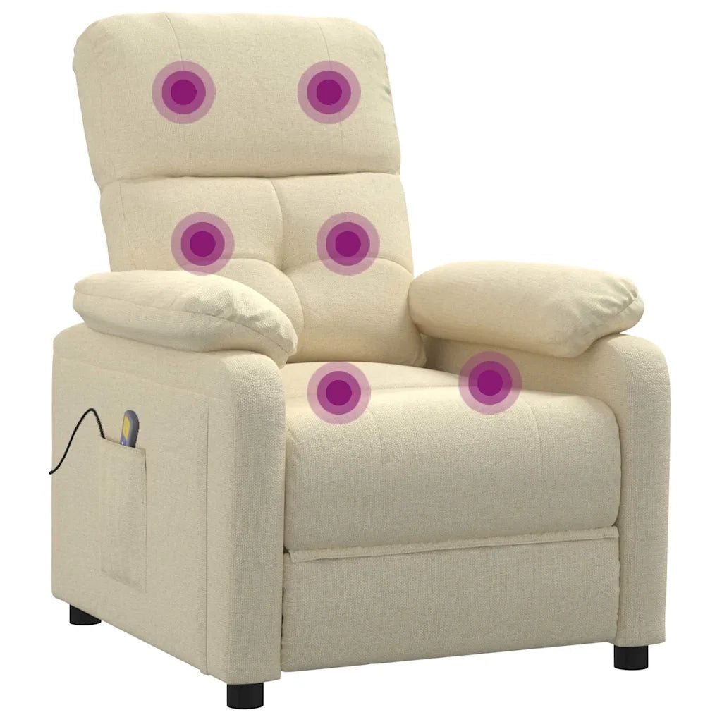 Divano Sedia-Poltrona Massaggiante Crema in Tessuto 238744