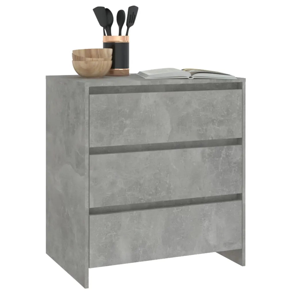 Credenza | Madia | Buffet da pranzo | Armadio da pranzo Grigio Cemento 70x41x75 cm in Truciolato