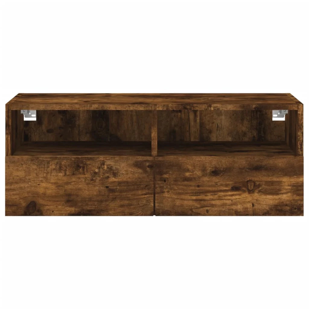 Mobile TV multimediale mensola TV credenza TV sala da pranzo soggiorno camera da letto a parete rovere affumicato 80 x 30 x 30 cm legno ingegnerizzato marrone 02_0028139