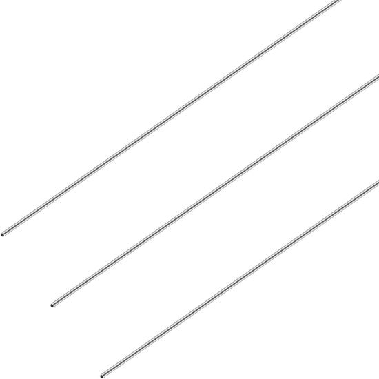Tubolare in Acciaio Inossidabile 304 - Diametro Esterno 2 mm - Spessore 0,3 mm - Lunghezza 300 mm - Set di 3 - Costruzione Senza Saldatura - Tubo di Acciaio