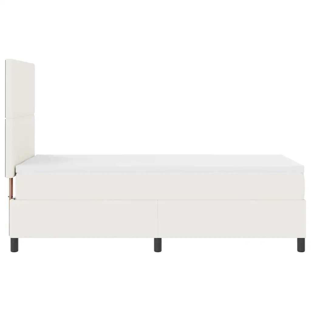 Letto a molle Crema e Bianco 80 x 200 cm Tessuto in Cords 3337533