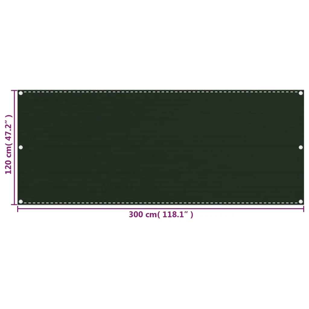 Paravento da Balcone Verde Scuro 120x300 cm in HDPE