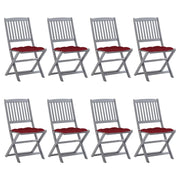 Sedie da Giardino Pieghevoli 8 pz con Cuscini Massello Acacia cod mxl 45865