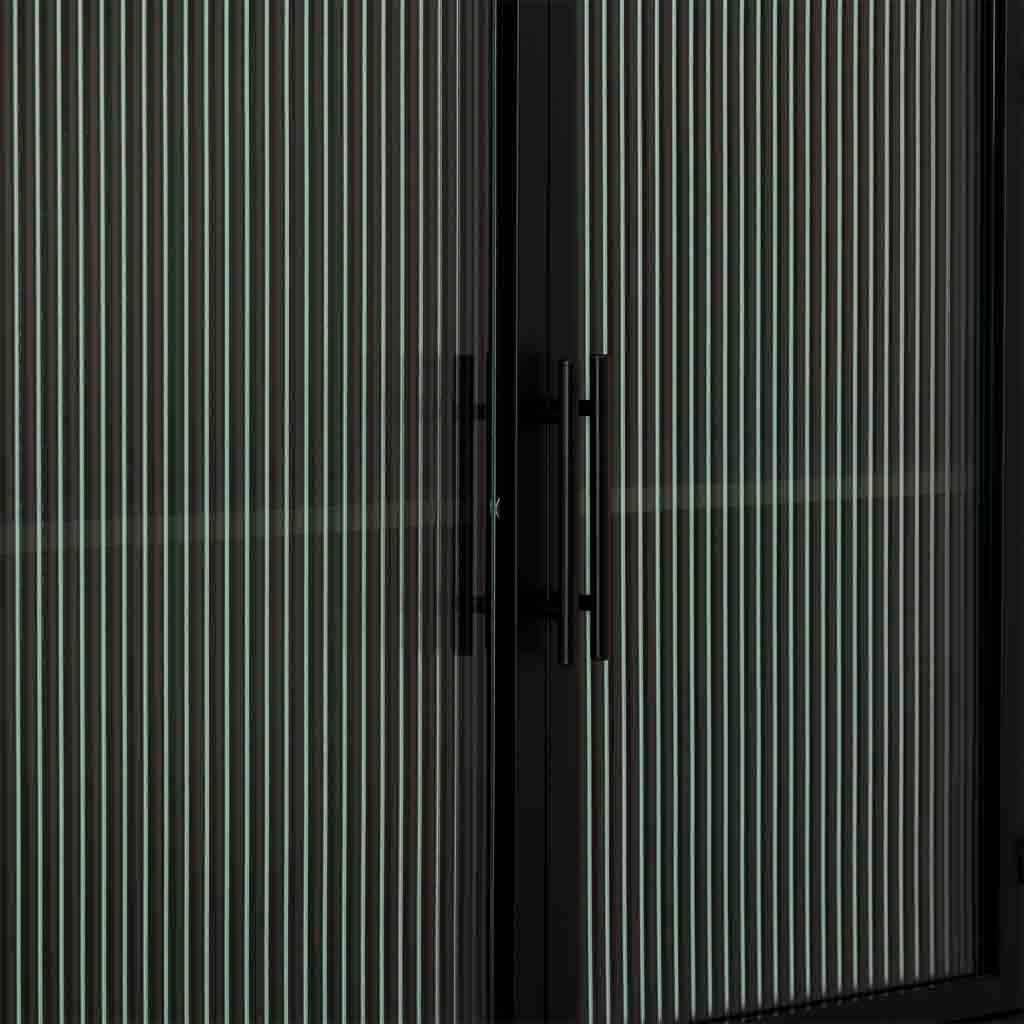 Credenza in metallo nero a 4 ante 150x38,5x90,5h cm