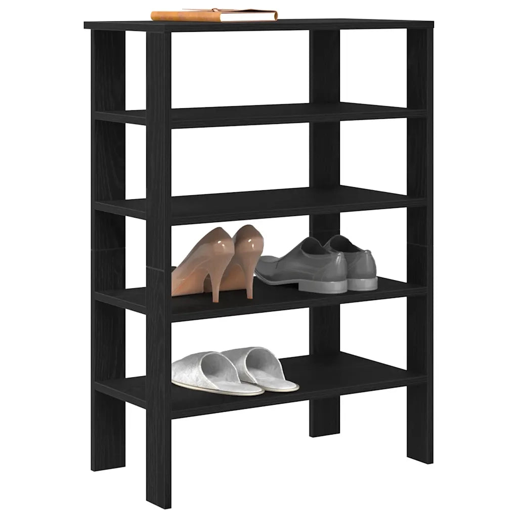 Scarpiera-Scaffale per scarpe Nera 61x32x87,5 cm in Truciolato