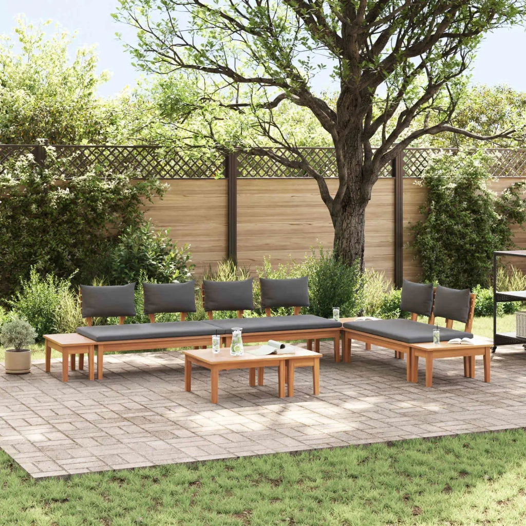 Set Divano da Giardino 5 pcs Marrone e Grigio 3356871