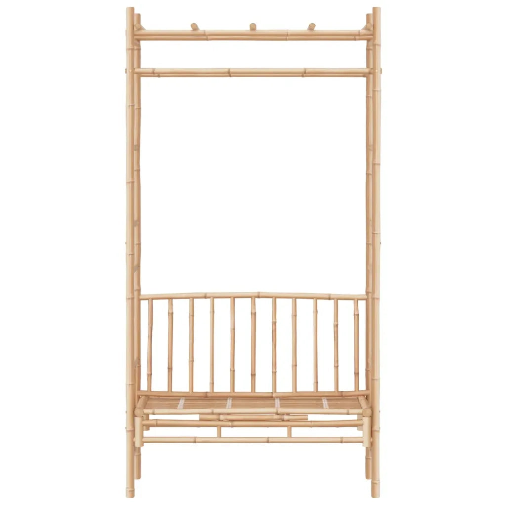 Panca da Giardino con Pergola-Sgabello-Panca da esterno 116 cm in Bamb¨´