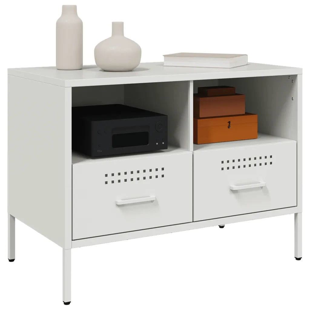 Mobile TV Bianco 68x39x50,5 cm in Acciaio