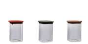 1 Pezzo Barattolo da Cucina in Vetro Borosilicato 15,5 x 10,5 x 10,5 cm 3 Colori