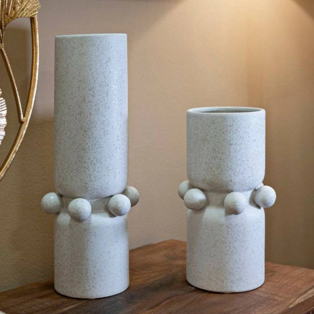 Oggettistica Tom, Complemento d'arredo, Articolo decorativo, Accessorio d'arredo, Crema, 16x16 h28 cm