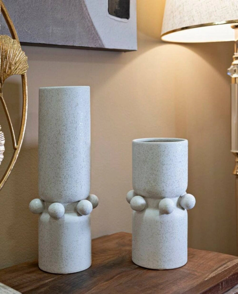Oggettistica Tom, Complemento d'arredo, Articolo decorativo, Accessorio d'arredo, Crema, 16x16 h28 cm