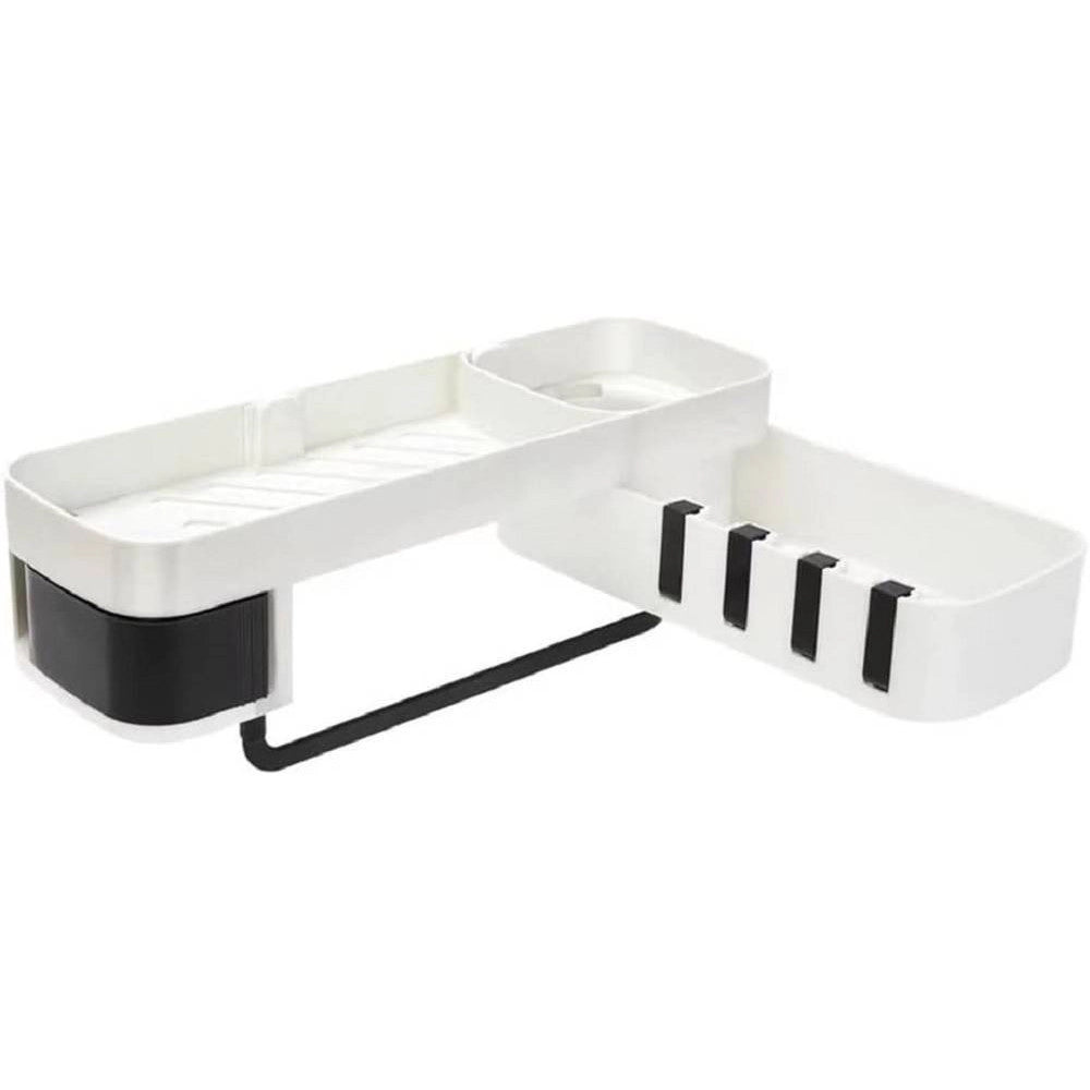 Trade Shop - Mensola Da Parete Bagno Scaffale Rotante Portaoggetti Cucina Doccia Organizzatore -