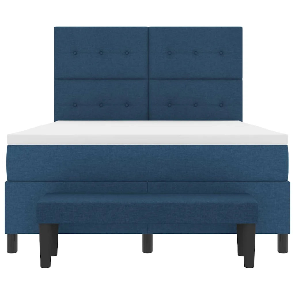 Letto a molle con testiera Blu 140 x 190 cm Tessuto 3344071