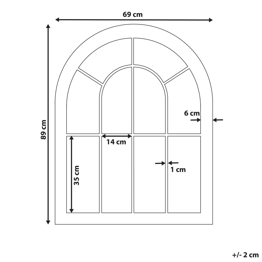 Specchio da parete con cornice in metallo Nero 69 x 89 cm dipinto tradizionale