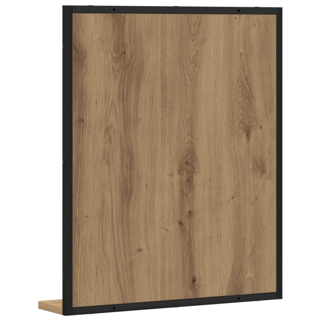 Specchio da Bagno  in Rovere Artigianale 50x12x60 cm in Legno Ingegnerizzato