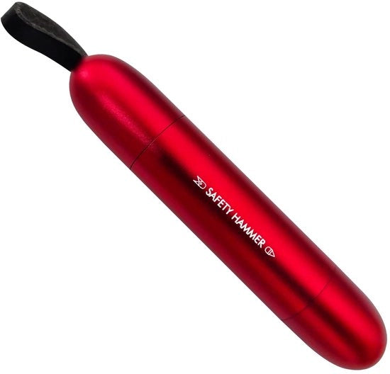 Auto Noodhamer 2 in 1, Veiligheidshamer per Auto e Camion, Snipper per Cintura e Strumento di Sfondamento per Emergenze, 1 pezzo Rosso