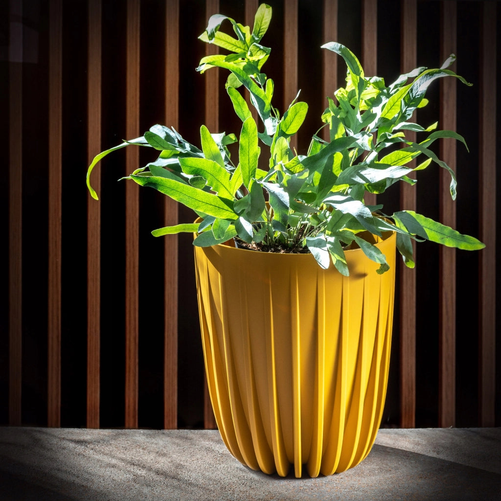 Vaso da fiori KADAX con inserto, 30x36 cm, rotondo, con coperchio in plastica.