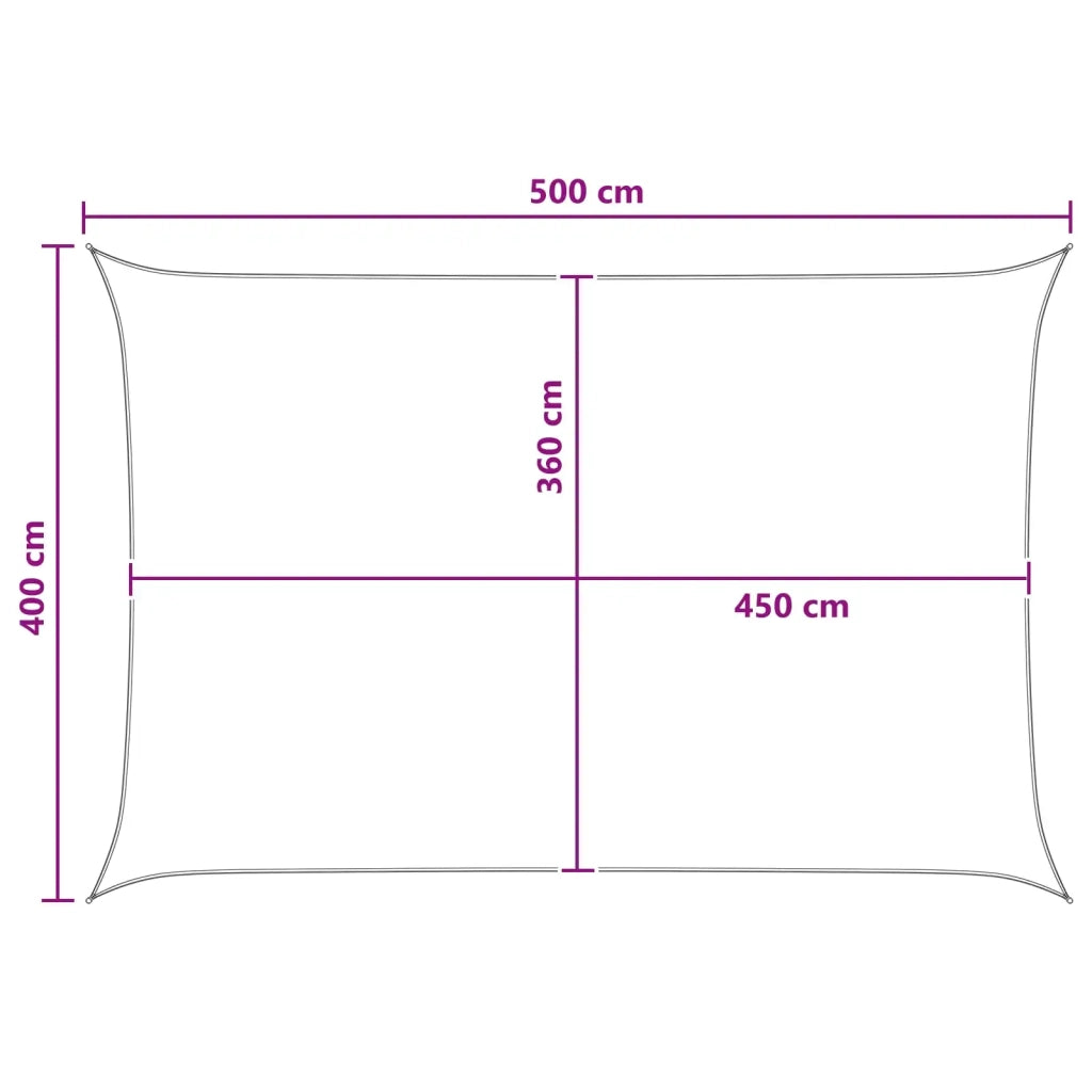 Telo Ombra Antracite e Bianco 4 x 5 m HDPE