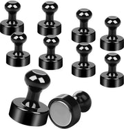 Set di 10 magneti forti 12x16 mm neri neodimio extra forti con scatola di conservazione per lavagna bianca, lavagna, quadro da parete e frigorifero
