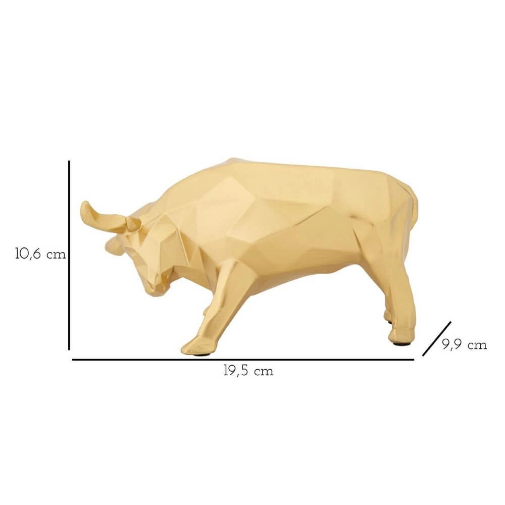 Scultura decorativa toro dorato cm 19,5X9,9X10,6 - TORILO