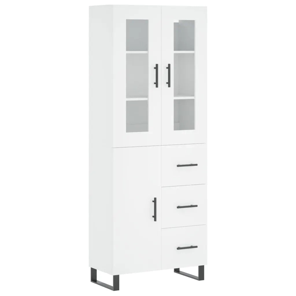 Credenza-Buffet-Armadio da cucina Bianca 69,5x34x180 cm in Legno Multistrato 519603