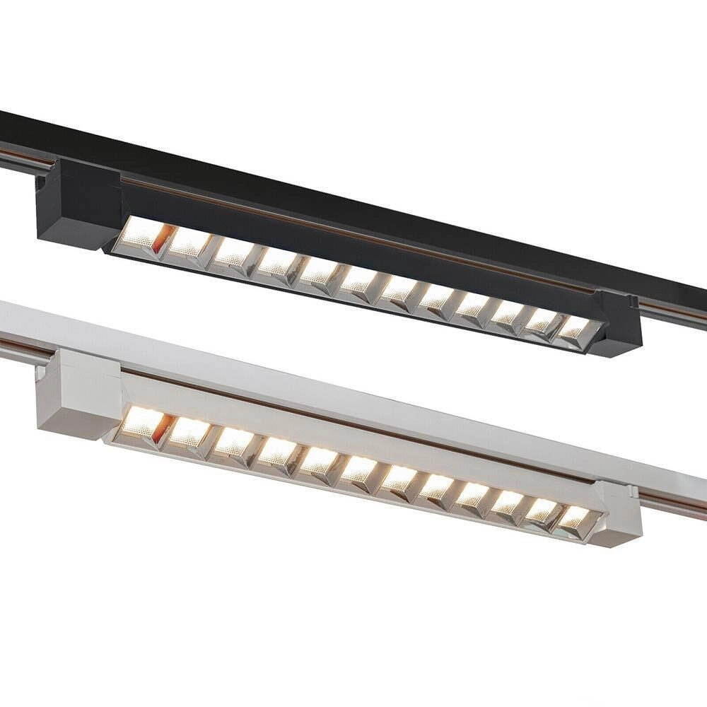 Trade Shop - Faretto Orientabile Binario 26 W 12led Bianco Nero Luce 3000k 6500k 4000k Pst-47 -