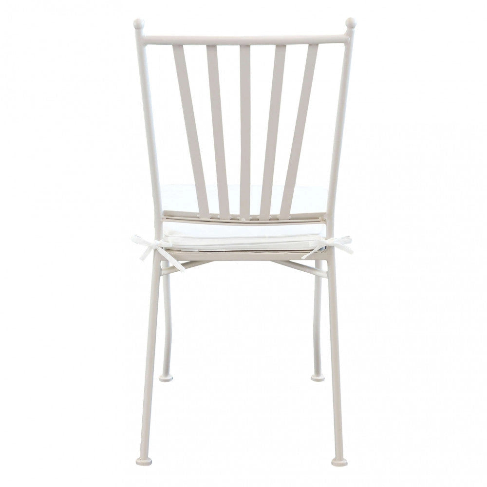 Sedia da Giardino Giunone con Cuscino 41x42x90 h cm in Acciaio Tortora
