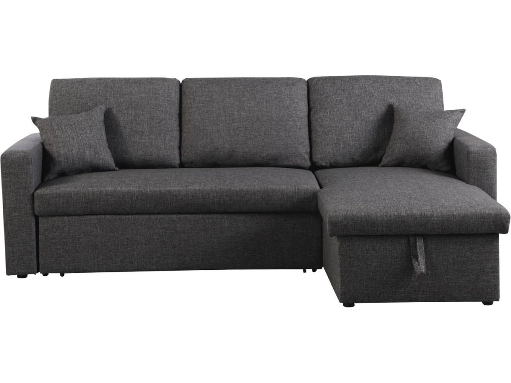 Divano ad angolo convertibile "Alain" - Grigio - 221 x 145 x 85 cm - 3 posti - Grigio