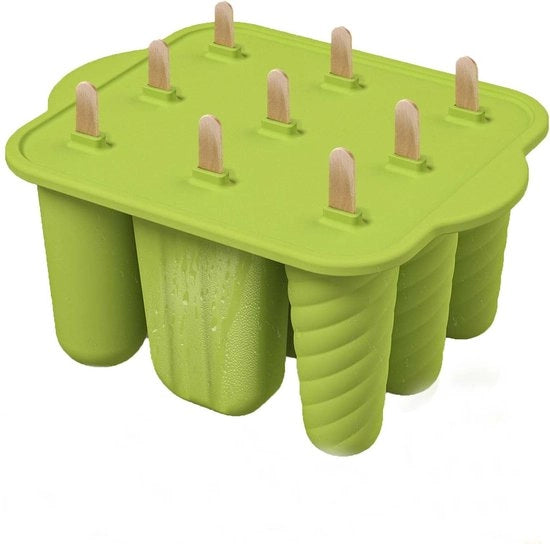 Set di forme per gelato in silicone - Tre diverse forme - 9 forme per lollies di gelato - forma per lollies di gelato - Forme per gelato in silicone - Forme per gelato di acqua - Forma per gelato - Set di forme per lollies di gelato riutilizzabili