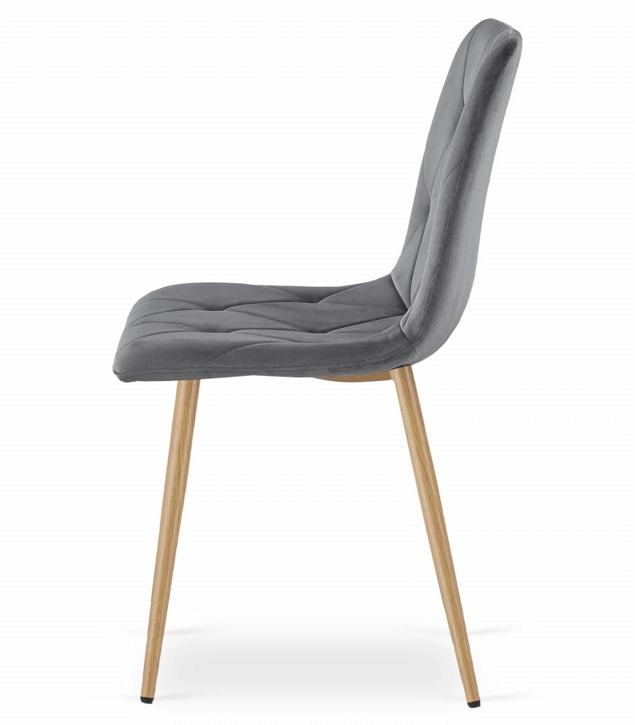 Set da tavolo VALORA NP con 4 sedie TYRA grigie - Rovere Sonoma 120x80