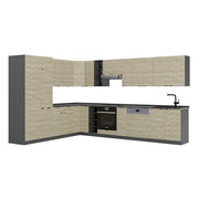 Cucina angolare completa Fame-Line Pannello in quercia/Antracite 347 x 60 cm, PT Antracite Vicco
