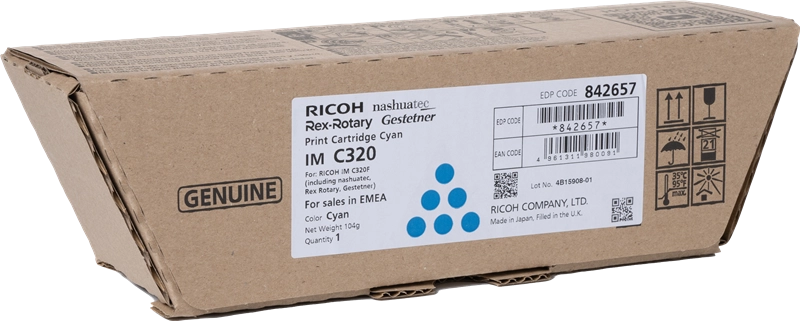 Ricoh 842657 cartuccia toner 1 pz Originale Ciano