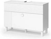 Mobile sottolavabo per bagno Sola, Bianco, 100.2 x 72.4 cm con 2 cassetti, adatto al montaggio a parete per spazio di archiviazione aggiuntivo